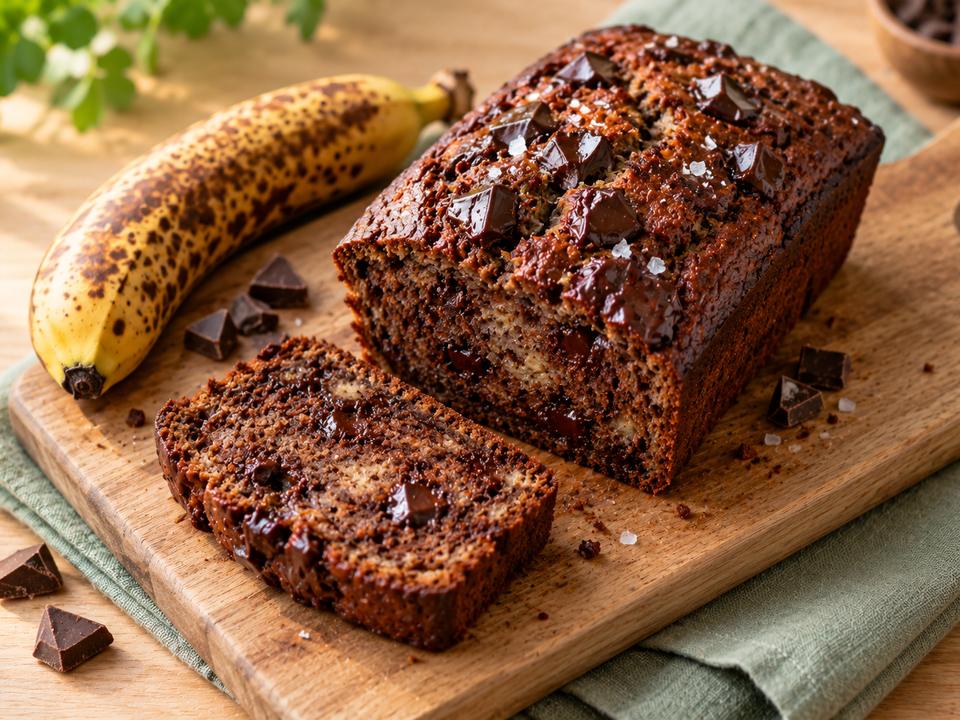 Banana bread chocolat, sans sucre en poudre